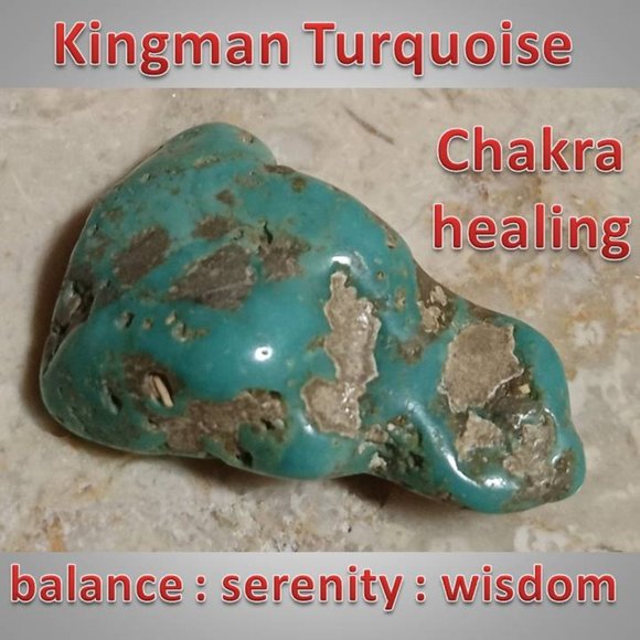 KINGMAN turquoise nugget rock stone chunk chakra : wisdom : balance 04 - Picture 1 of 8
